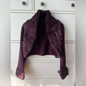 faux-fur shrug bolero, fur cuffs